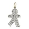 Image 1 : Bibigi 18k White Gold 0.55 ctw Pave Set Round Diamond Child Person Charm Pendant