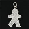 Image 2 : Bibigi 18k White Gold 0.55 ctw Pave Set Round Diamond Child Person Charm Pendant