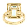 Image 7 : Vintage 14k Gold 4.72 ctw Emerald Cut Aquamarine w/ Textured Frame Solitaire Rin