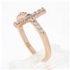 Image 8 : NEW 14k Rose Gold 0.40 ctw Round Brilliant Cut Diamond Curved Cross Band Ring