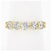 Image 1 : 18k Yellow Gold 1.22 ctw Round Ideal Low Profile Diamond 5 Stone Stack Band Ring