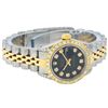 Image 3 : Rolex Ladies Quickset Two Tone Black Diamond Lugs Datejust Wristwatch