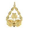 Image 4 : Black Hills 10k Multi Tone Gold Round Diamond Cut Textured Grape Leaf Pendant