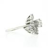 Image 1 : Vintage 14k White Gold 0.80 ctw Round Diamond Solitaire Spray Swirl Cocktail Rin