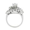 Image 4 : Vintage 14k White Gold 0.80 ctw Round Diamond Solitaire Spray Swirl Cocktail Rin