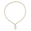 Image 3 : 14k Tri Color Gold Reversible Flat Textured Snake Link Chevron V Chain Necklace