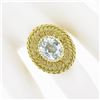 Image 3 : Vintage 18K Gold Oval Aquamarine Solitaire Braided Hand Wire Work Cocktail Ring