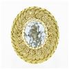 Image 4 : Vintage 18K Gold Oval Aquamarine Solitaire Braided Hand Wire Work Cocktail Ring
