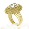 Image 9 : Vintage 18K Gold Oval Aquamarine Solitaire Braided Hand Wire Work Cocktail Ring