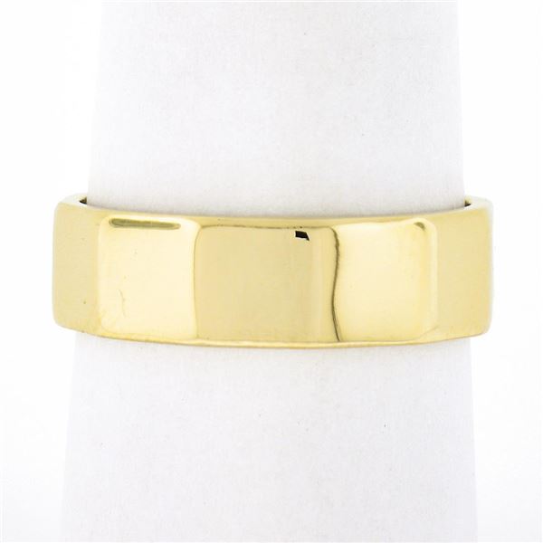 14k Yellow Gold 5.8mm Wide Polished Faceted Eternity Stack Wedding Band Ring