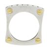 Image 6 : 14k TT Gold 0.60 ctw Round Channel Diamond Matte Squared Screw Double Band Ring