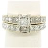 Image 3 : 18K TT Gold 2.21 ctw EGL Cert. Princess Cut Diamond Engagement & Wedding Ring Se