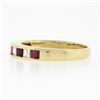 Image 5 : 18K Gold 0.88 ctw Alternating Square Step Cut Ruby & Diamond Channel Set Band Ri