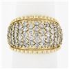 Image 1 : 14k Yellow Gold 2 ctw Prong Set Round Brilliant Diamond Wide Dome Cigar Band Rin