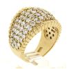 Image 9 : 14k Yellow Gold 2 ctw Prong Set Round Brilliant Diamond Wide Dome Cigar Band Rin