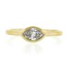 Image 4 : NEW 14k Yellow Gold 0.53 ctw Marquise Bezel Diamond Solitaire Petite Simple Ring