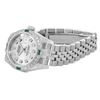 Image 4 : Rolex Ladies Stainless Steel Quickset Sapphire Silver Diamond And Emerald Dateju