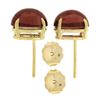 Image 4 : New 14K Yellow Gold 5.57 ctw Oval Cabochon Natural Rich Red Garnet Stud Earrings