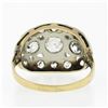 Image 7 : Antique Edwardian 14k TT Gold 1.56 ctw European Diamond Wide Domed Cocktail Ring
