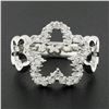 Image 2 : Estate 14k White Gold 0.47 ctw Round Brilliant Diamond Open Star Cloud Band Ring