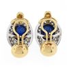 Image 5 : Large 18k Gold 18+ct GIA Oval Cabochon Sapphire Diamond Statement Cuff Earrings
