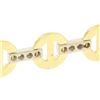 Image 4 : NEW 7" 14K Yellow Gold Buckle & Pave Round Diamond White Gold Bar Link Bracelet