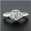 Image 2 : Antique Art Deco 18k Gold GIA 0.94 ctw European Diamond Filigree Engagement Ring
