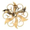 Image 3 : Antique Victorian 14k Gold 0.25 ctw Diamond & Seed Pearl Flower Pin Brooch Penda