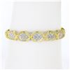 Image 1 : Estate 14k Yellow Gold 2.65 ctw Round Pave Diamond Figure X Hinged Bangle Bracel