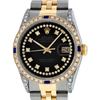 Image 1 : Rolex Mens Two Tone Black Diamond String Lugs And Sapphire Datejust Wristwatch