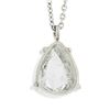 Image 6 : NEW Platinum 1.38 ctw GIA Pear Rose Cut Diamond Solitaire Collet Pendant & Chain