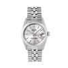 Image 2 : Rolex Ladies Stainless Steel Midsize 31MM Silver Index 18K Gold Fluted Bezel Dat