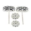 Image 2 : 18k White Gold 0.36 ctw Mosaic Prong Set Sapphire Cushion Shape Stud Earrings