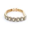 Image 5 : 18KT Yellow Gold 8.91 ctw Emerald Cut & Diamond Tennis Bracelet