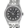 Image 1 : Rolex Mens Stainless Steel Black String Diamond 36MM Datejust Wristwatch