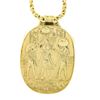 Image 5 : 14k Gold Large Carved Lapis Coronation Scarab of Pharaoh Tutankhamen Necklace