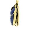 Image 6 : 14k Gold Large Carved Lapis Coronation Scarab of Pharaoh Tutankhamen Necklace