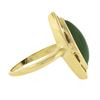 Image 5 : 14K Yellow Gold Bezel Marquise Cabochon Jade Open Frame Simple Solitaire Ring