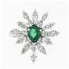 Image 4 : Vintage 18k White Gold 2.24 ctw Pear Emerald Marquise Diamond Spray Cocktail Rin