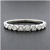 Image 2 : 14k White Gold 0.17 ctw Round Diamond Square & Marquise Milgrain Frames Band Rin