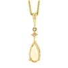 Image 6 : NEW 14k Gold 1.56 ctw Pear Imperial Topaz Diamond Teardrop Dangle Pendant & Chai