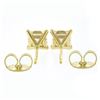 Image 2 : NEW 14k Gold 2.14 ctw GIA Martini Prong Set Square Princess Diamond Stud Earring