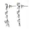 Image 3 : Fancy 18k White Gold 0.80 ctw Round Diamond 3 Tier Butterfly Drop Dangle Earring