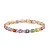 Image 1 : 15.22 ctw Multicolor Sapphire and 1.21 ctw Diamond 14K Yellow Gold Bracelet