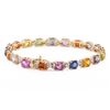 Image 2 : 15.22 ctw Multicolor Sapphire and 1.21 ctw Diamond 14K Yellow Gold Bracelet