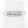Image 1 : Vintage 18k White Gold 0.05 ctw Round Pave Diamond Stackable Wedding Band Ring