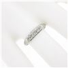 Image 3 : Vintage 18k White Gold 0.05 ctw Round Pave Diamond Stackable Wedding Band Ring
