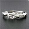 Image 2 : 14k White Gold 0.28 ctw Baguette & Round Brilliant Diamond Wavy Stack Band Ring