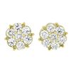Image 1 : New 14k Yellow Gold 1.22 ctw Fiery Brilliant Diamond Cluster Flower Stud Earring