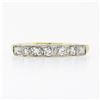 Image 4 : Antique 14k TT Gold 0.30 ctw Old Single Cut Pave Diamond Stack Wedding Band Ring